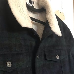 Topman Faux Fur Collar Coach Jacket